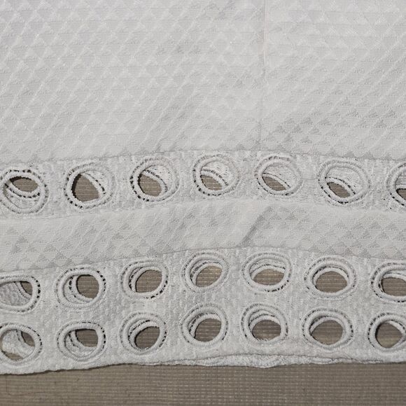 Coquette White Crop Top Womens Size Small Cut out CIrcles Preppy Chic Workwear - Picture 9 of 13